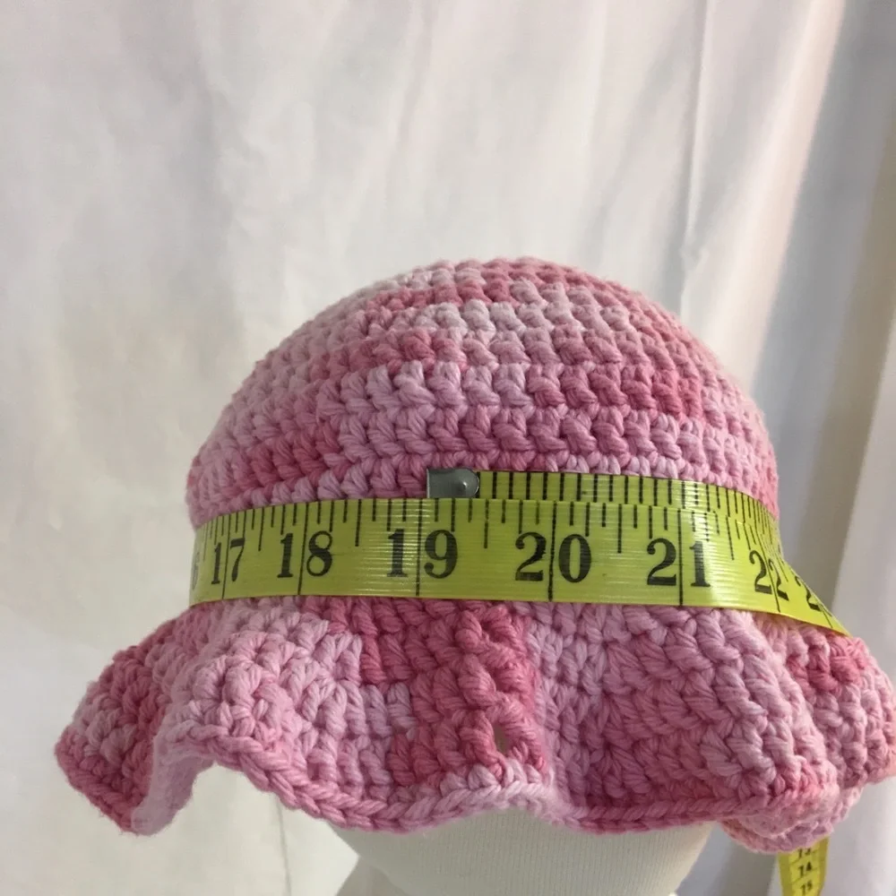 Hat-Pink Sun Hat Crochet Child’s Handmade New